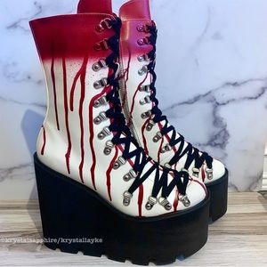Dollskill Halloween Scream Queen Traitor Platform Boots